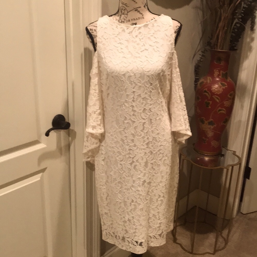 Ralph Lauren cold shoulder lace midi Size 8